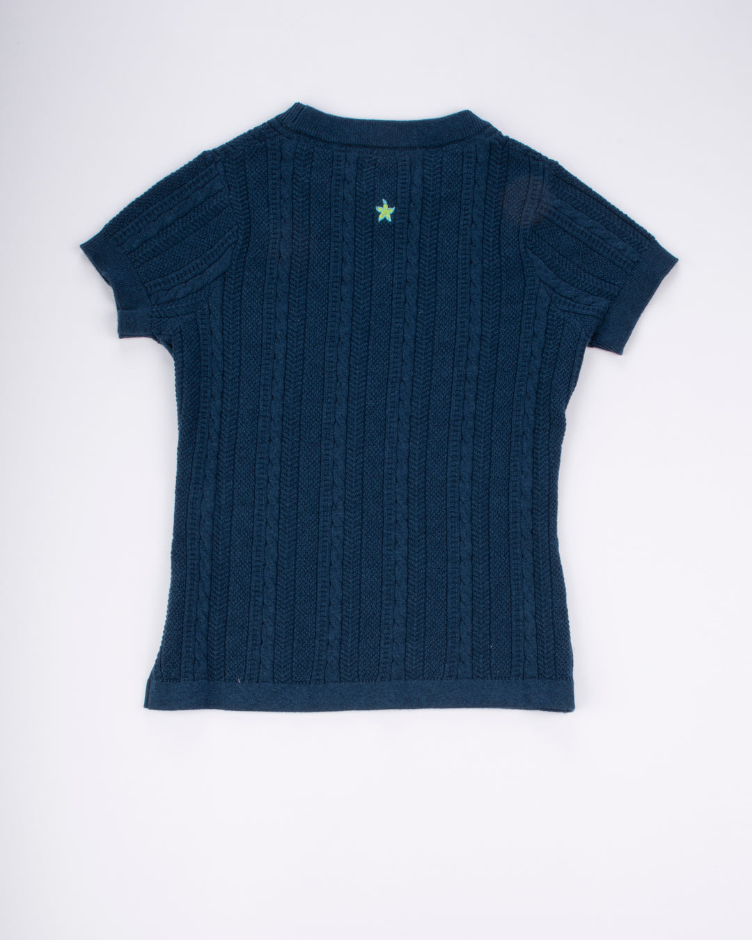 Cable Knit Short Sleeve - Coastal Navy