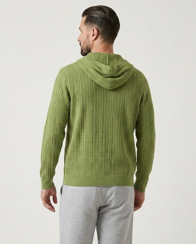 Cable Knit Henley Hoodie