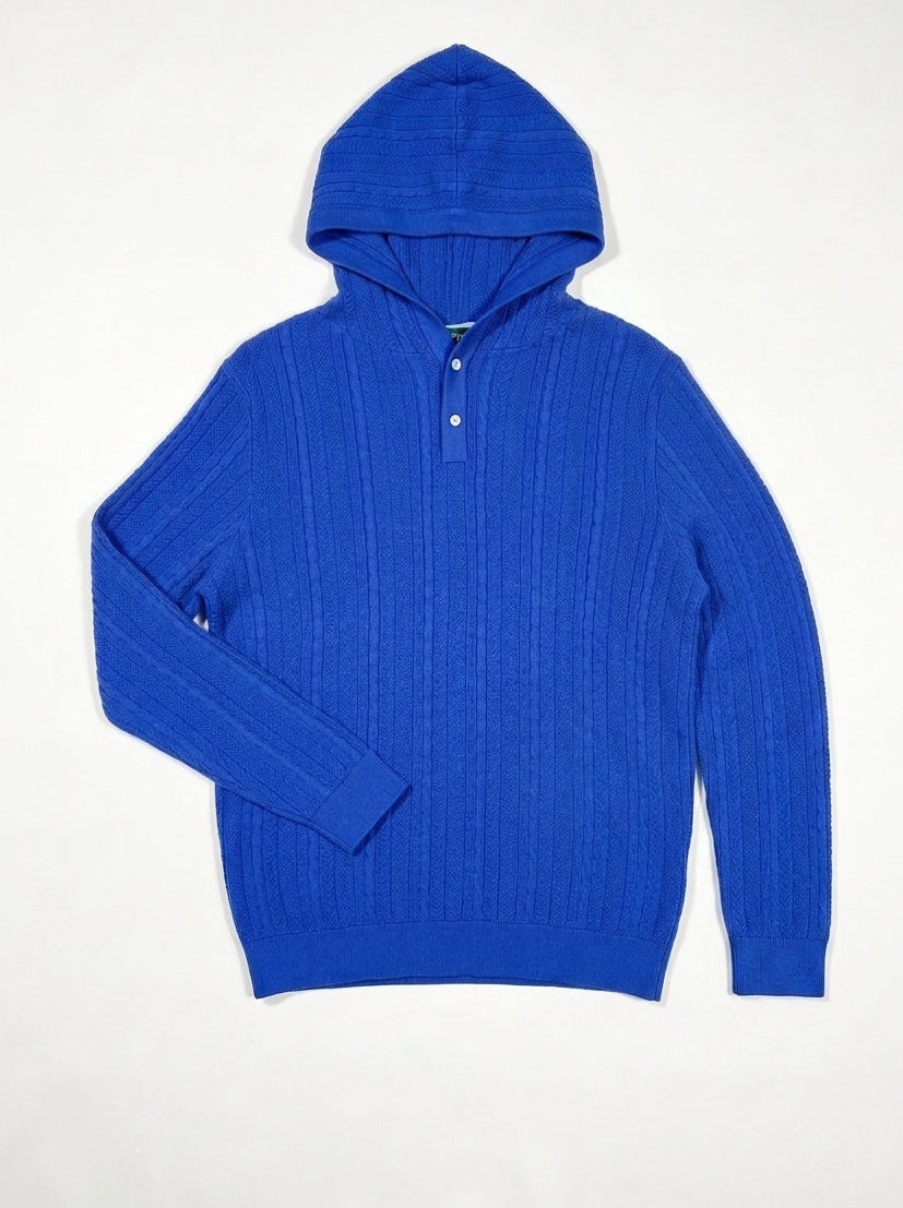 Cable Knit Henley Hoodie