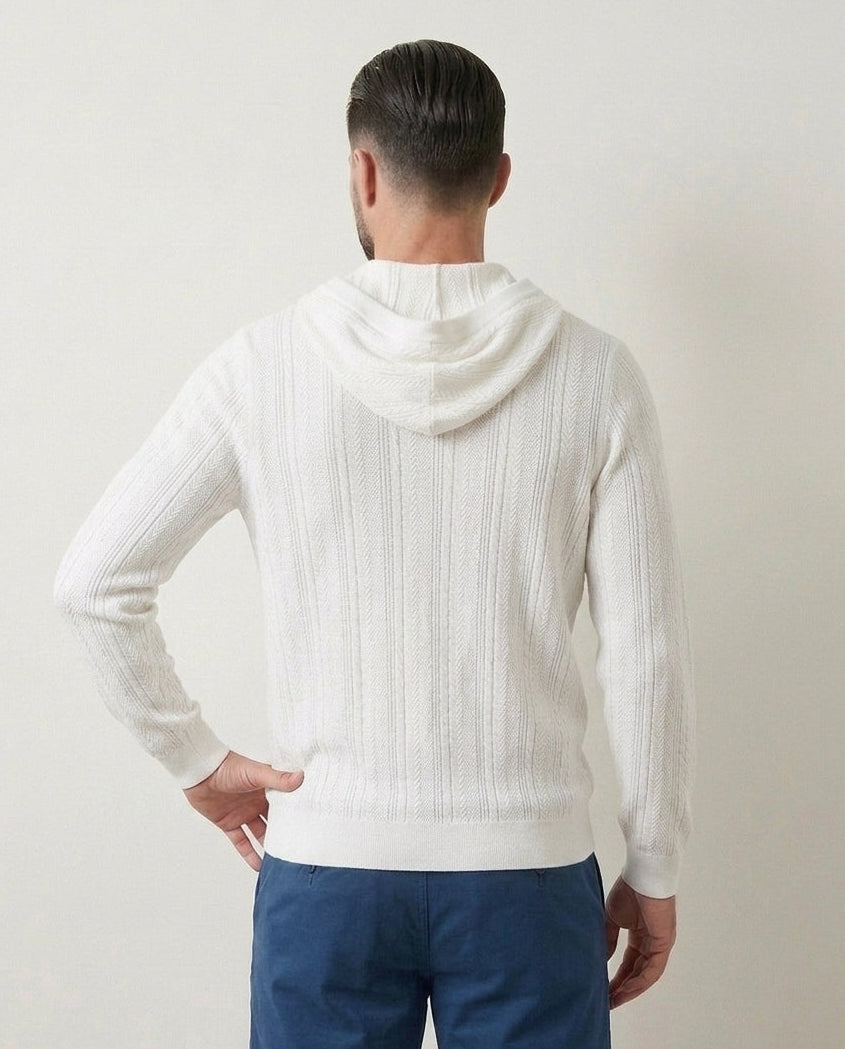 Cable Knit Henley Hoodie