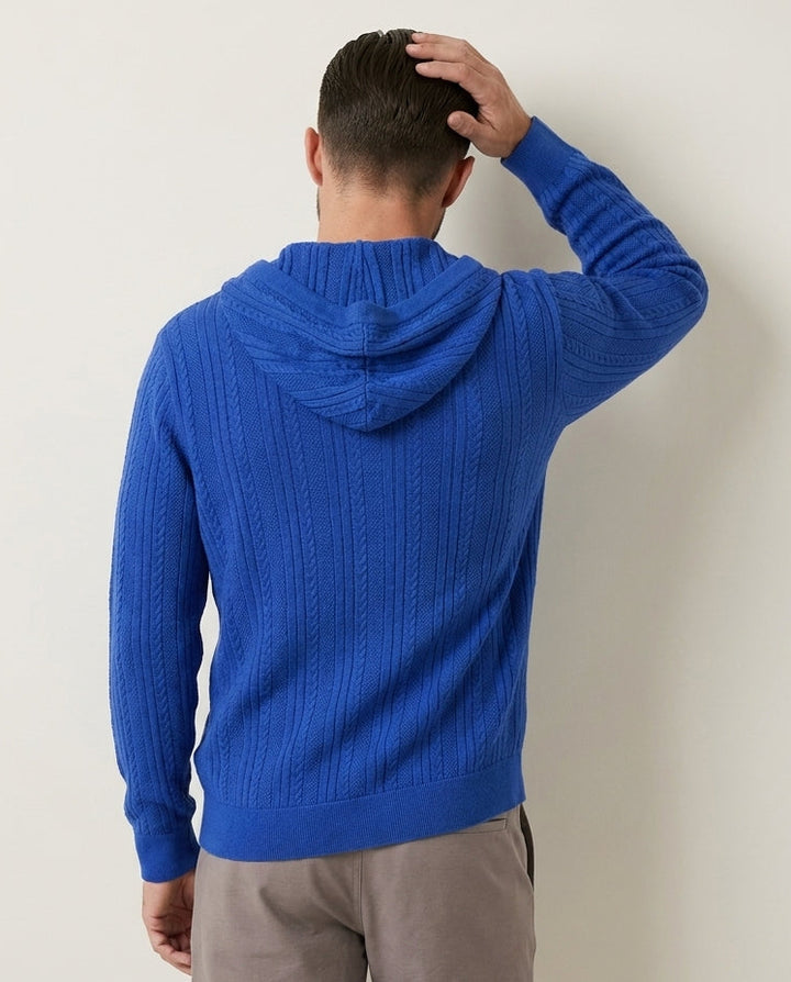 Cable Knit Henley Hoodie