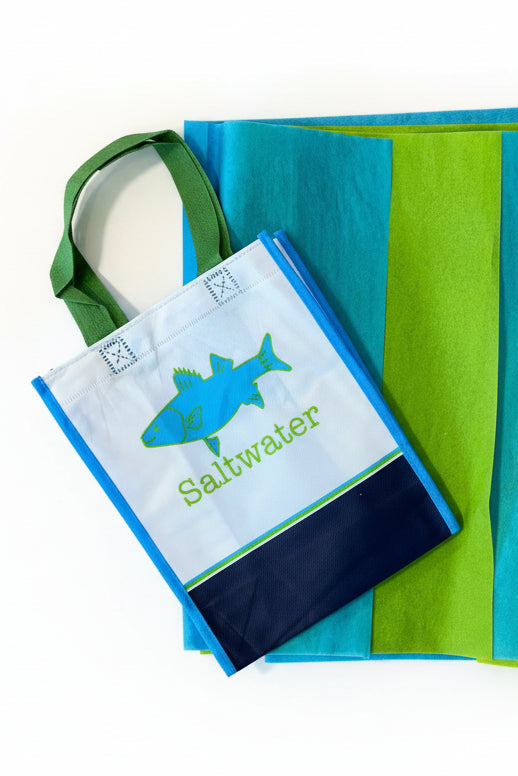 Saltwater Gift Wrap Bag &amp; Tissue Paper Small