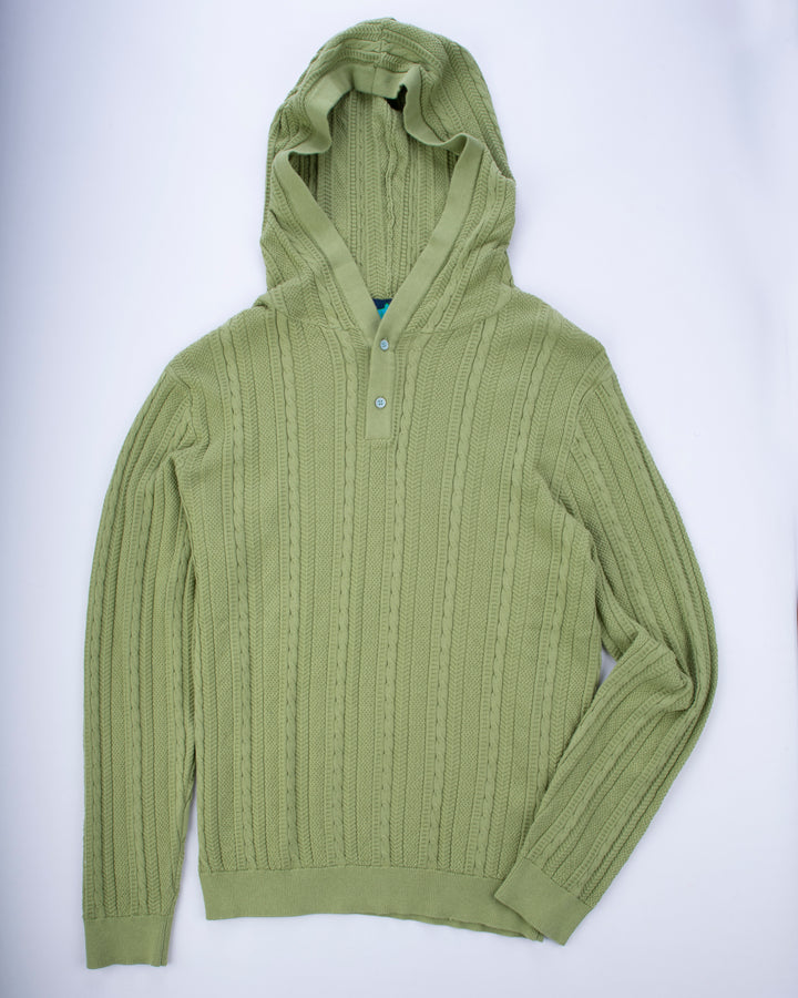 Cable Knit Henley Hoodie