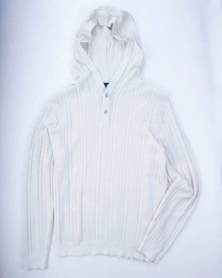 Cable Knit Henley Hoodie