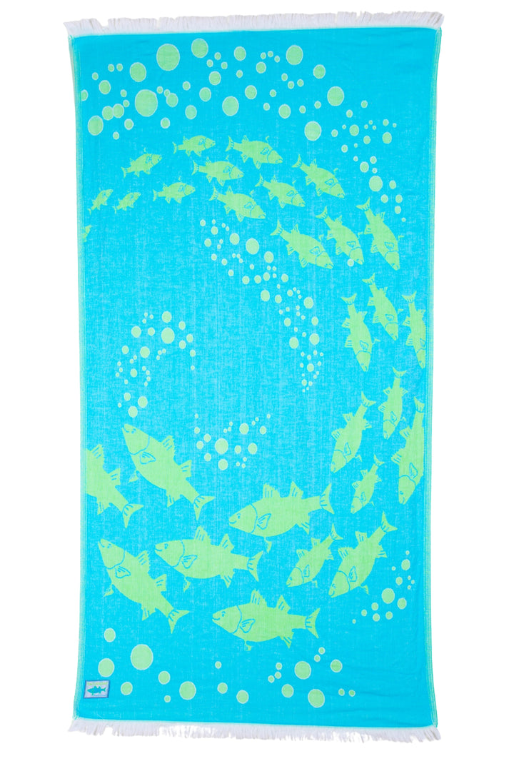 School of Fish Turkish Towel - Blue/Green