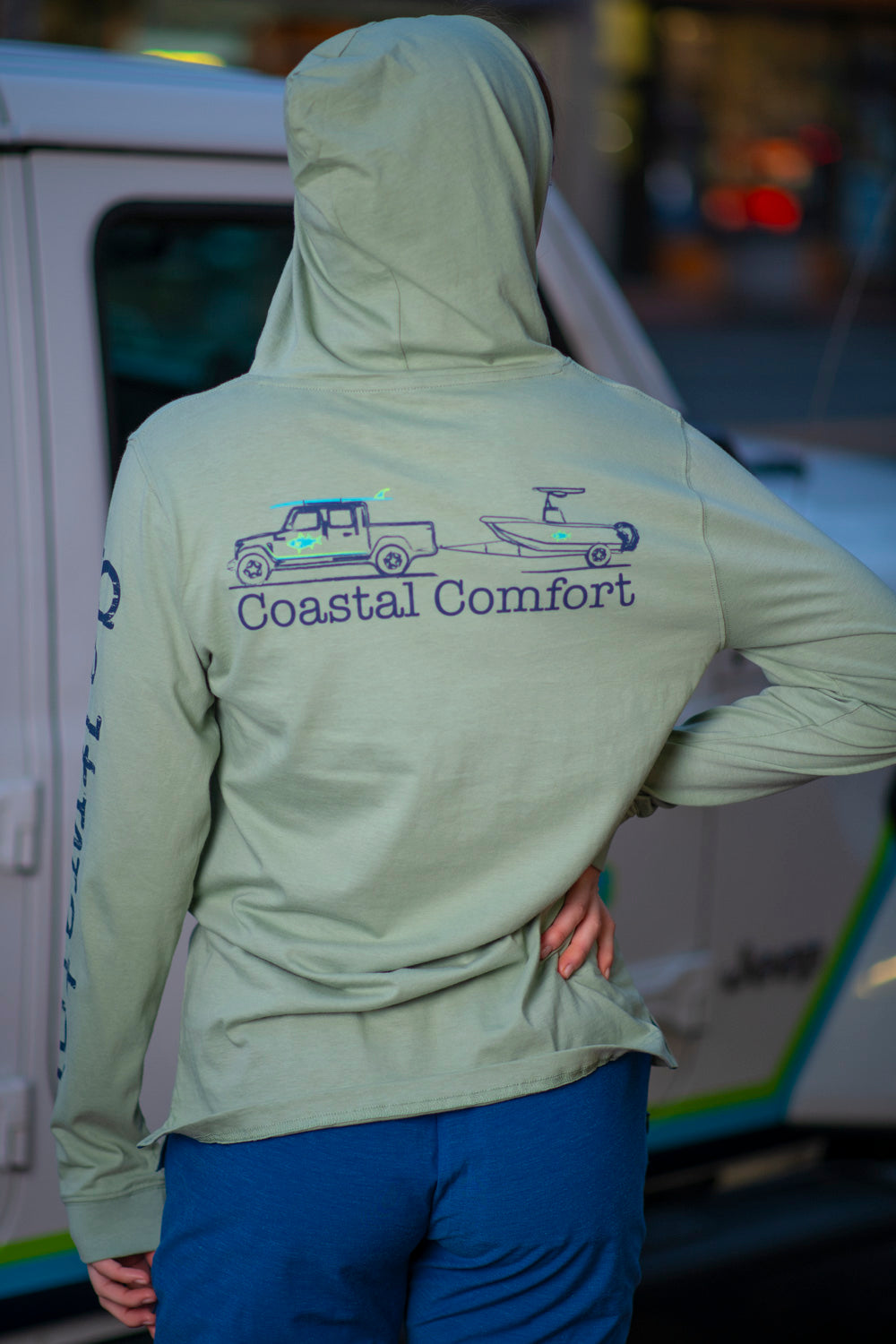 Montauk Jeep Trailer Hoodie Tee