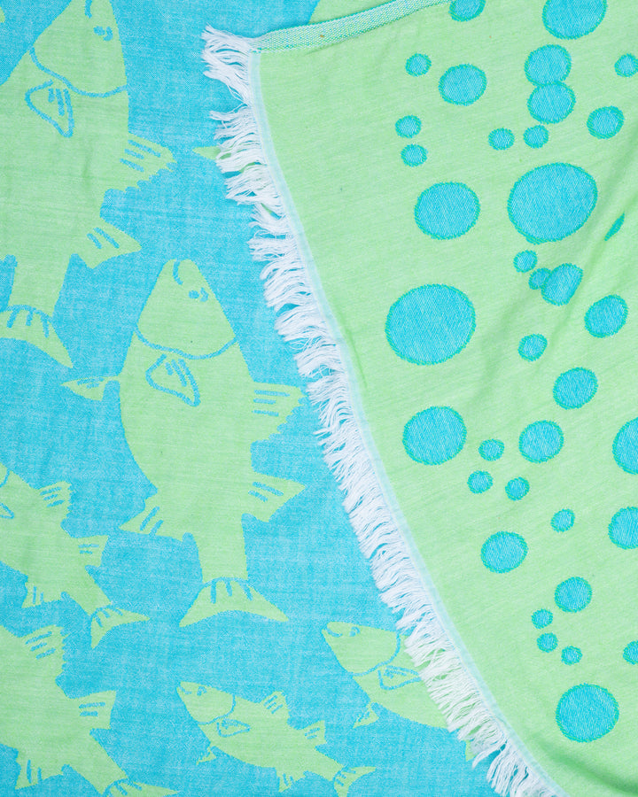School of Fish Turkish Towel - Blue/Green