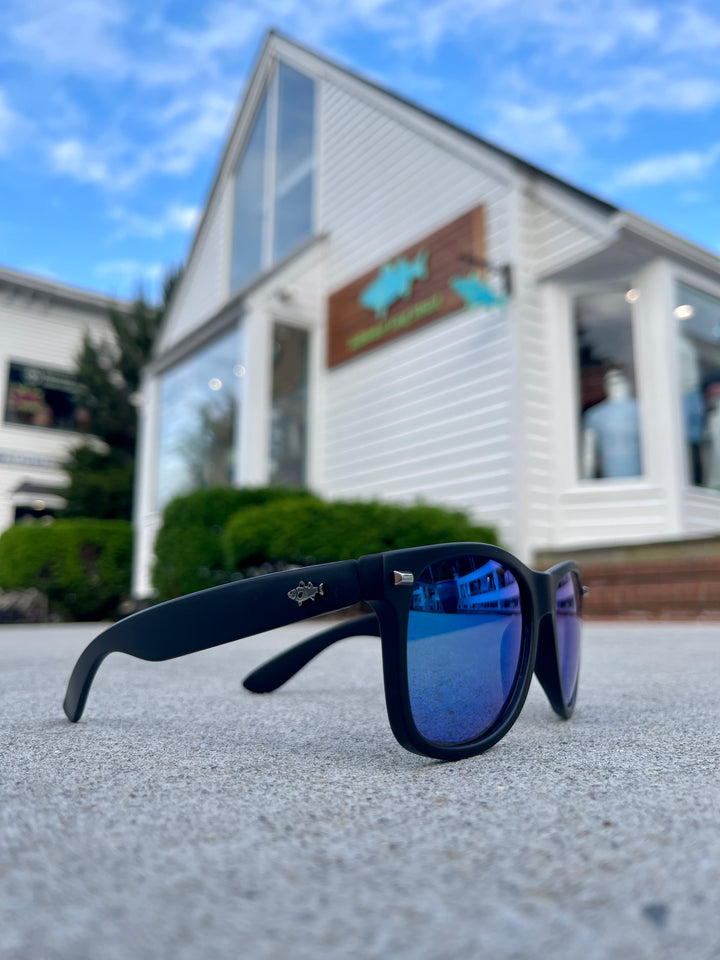 Montauk Matte Black Sunglasses - Blue Lens