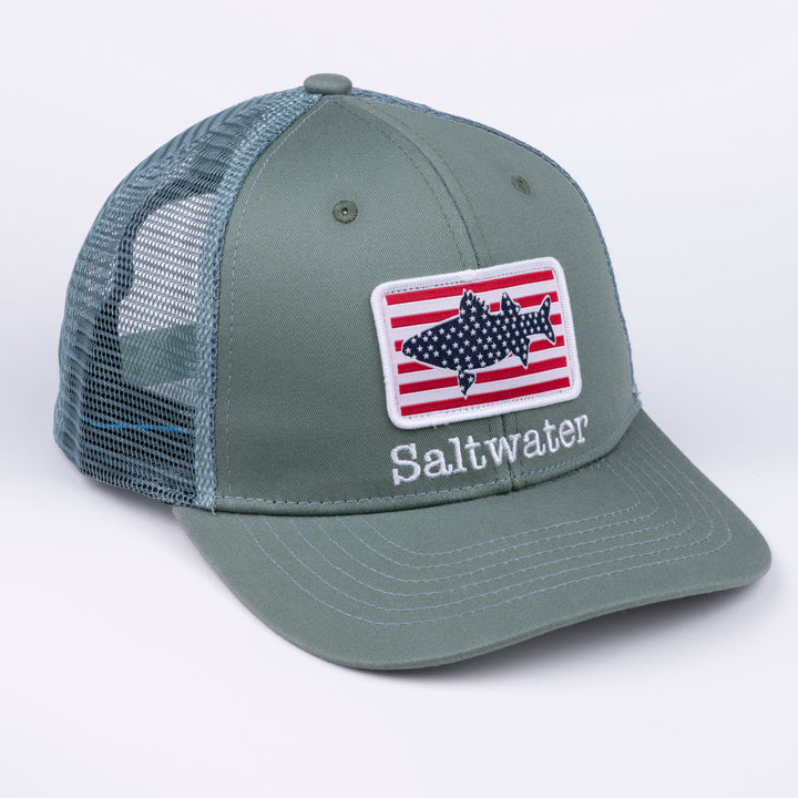 USA Striped Bass Flag Hat